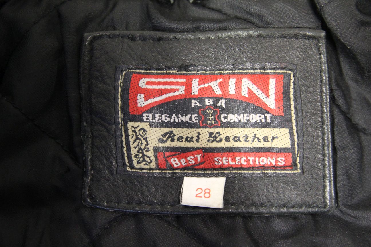 BOY'S/CHILD'S SKIN CLASSIC BLACK COWHIDE LEATHER BIKER JACKET 28-30 INCH CHEST