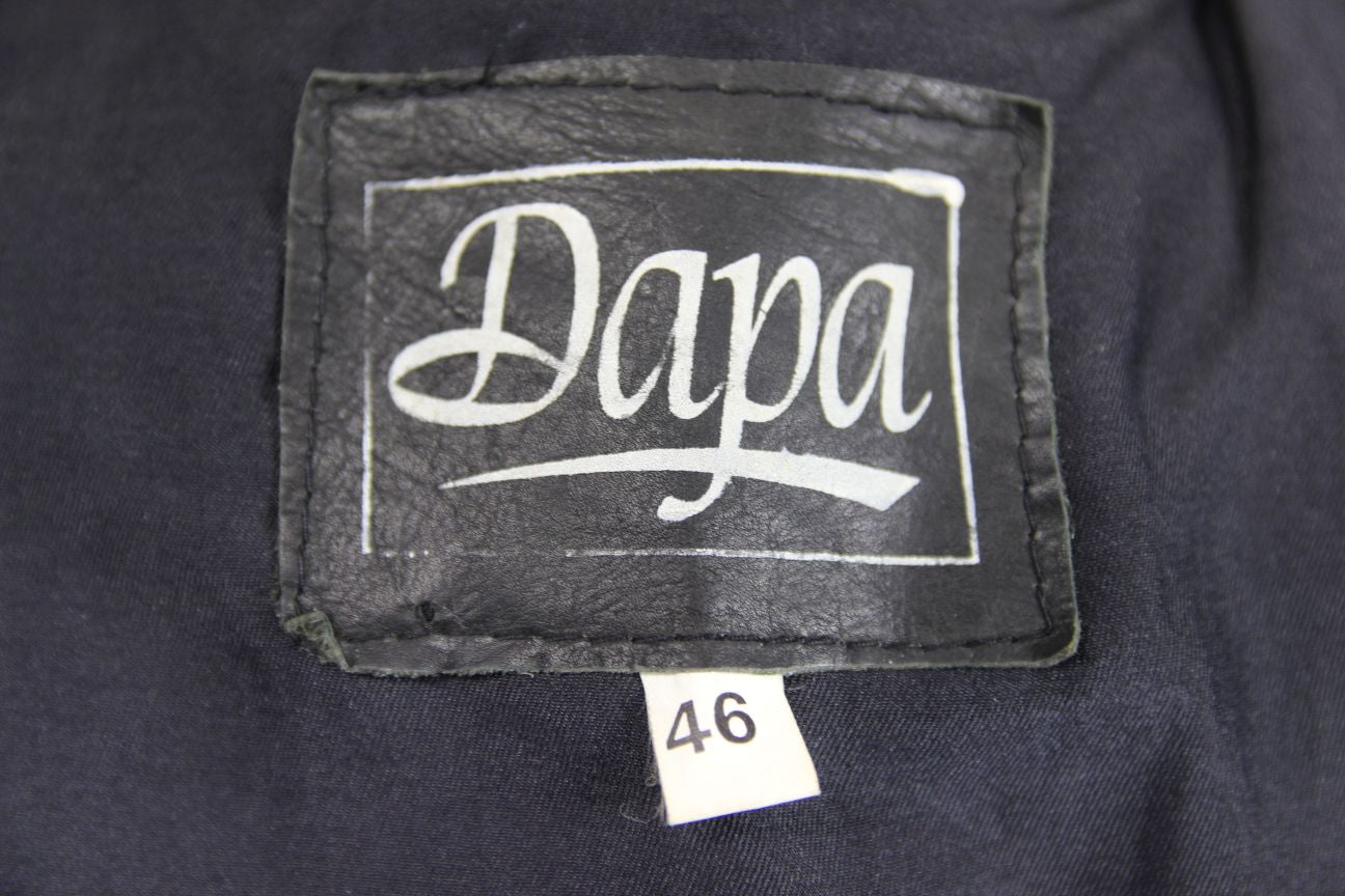 CLASSIC DAPA BLACK LEATHER BIKER JACKET 42-44 INCH