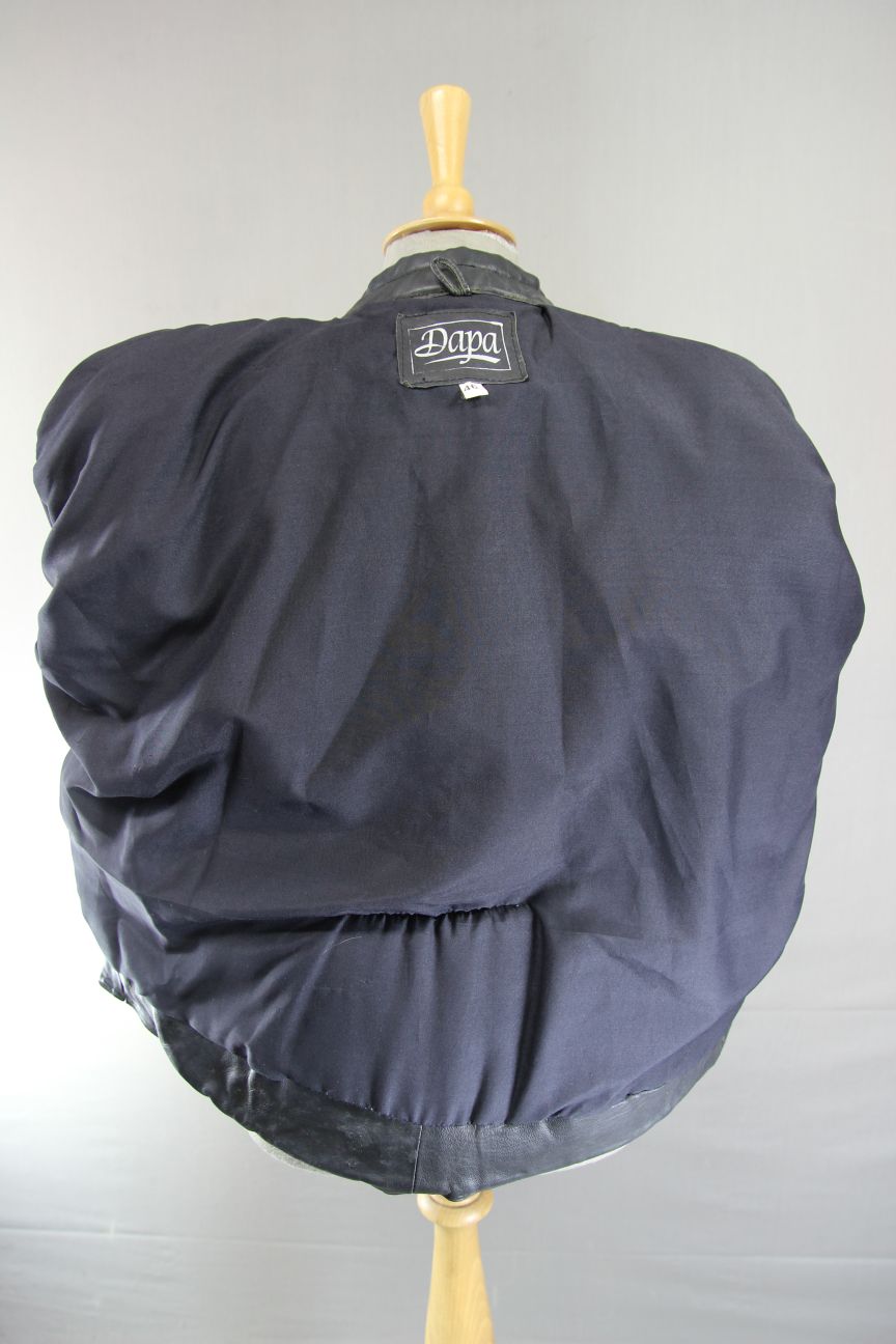 CLASSIC DAPA BLACK LEATHER BIKER JACKET 42-44 INCH