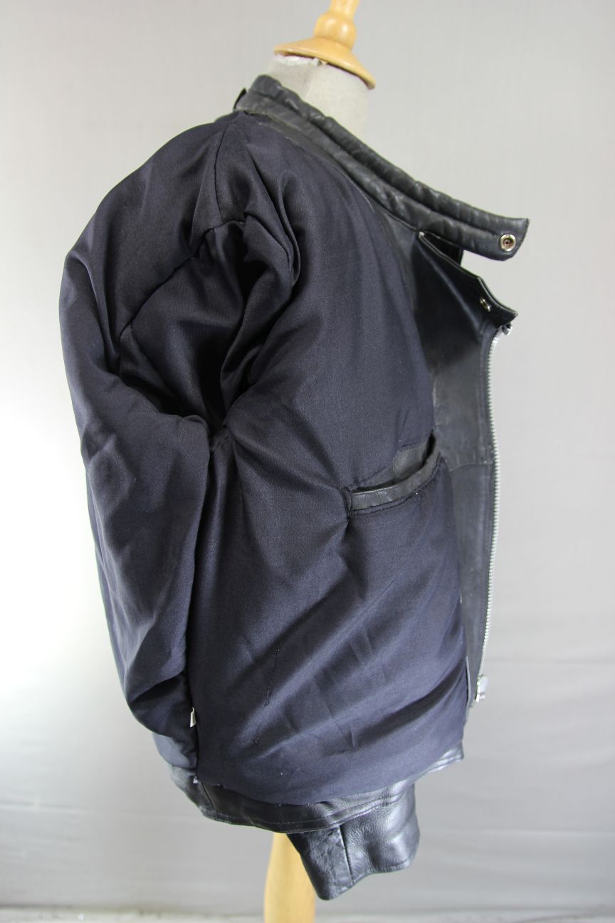 CLASSIC DAPA BLACK LEATHER BIKER JACKET 42-44 INCH