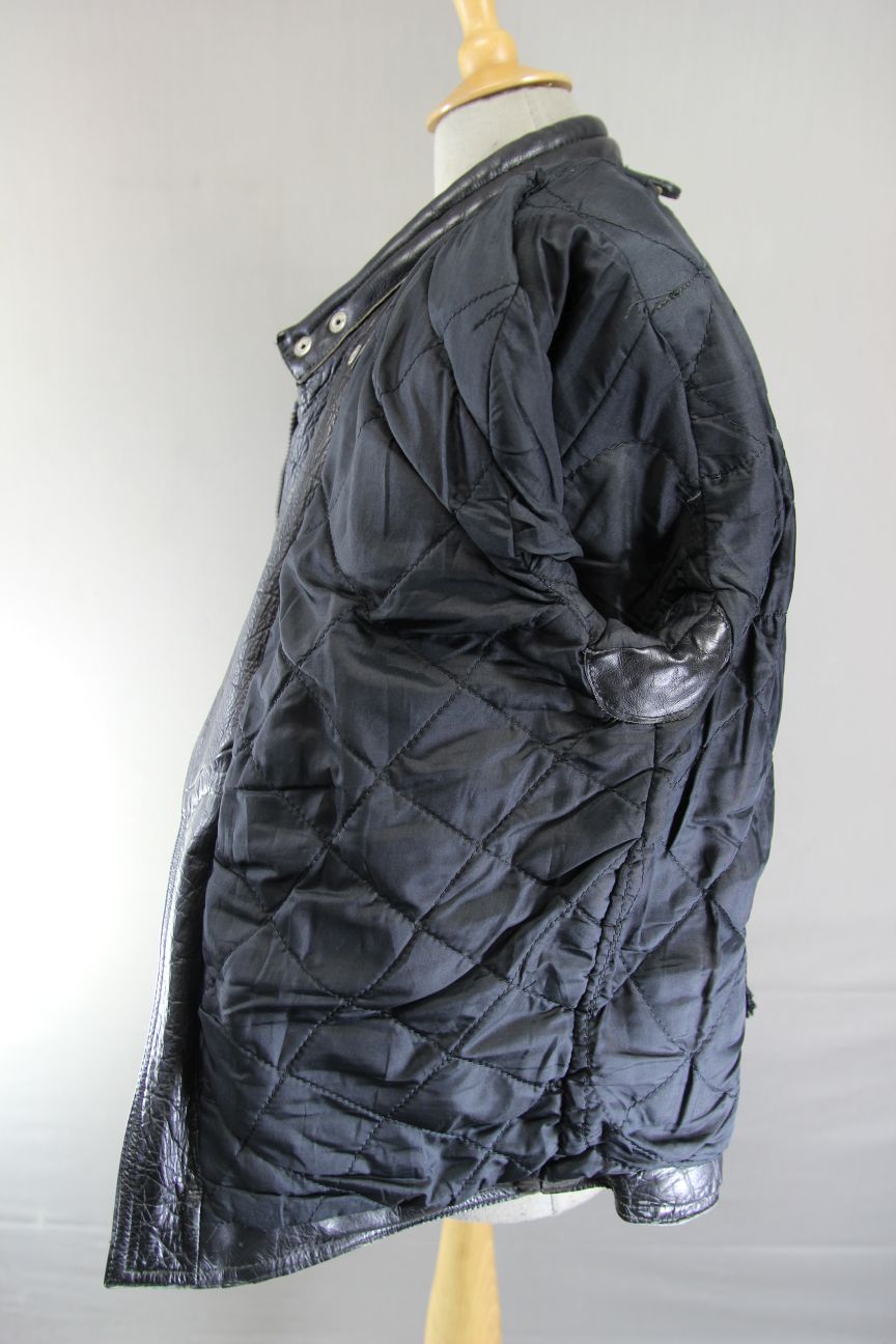 APACHE LEATHERS CLASSIC BLACK BIKER JACKET 38 INCH CHEST/MEDIUM