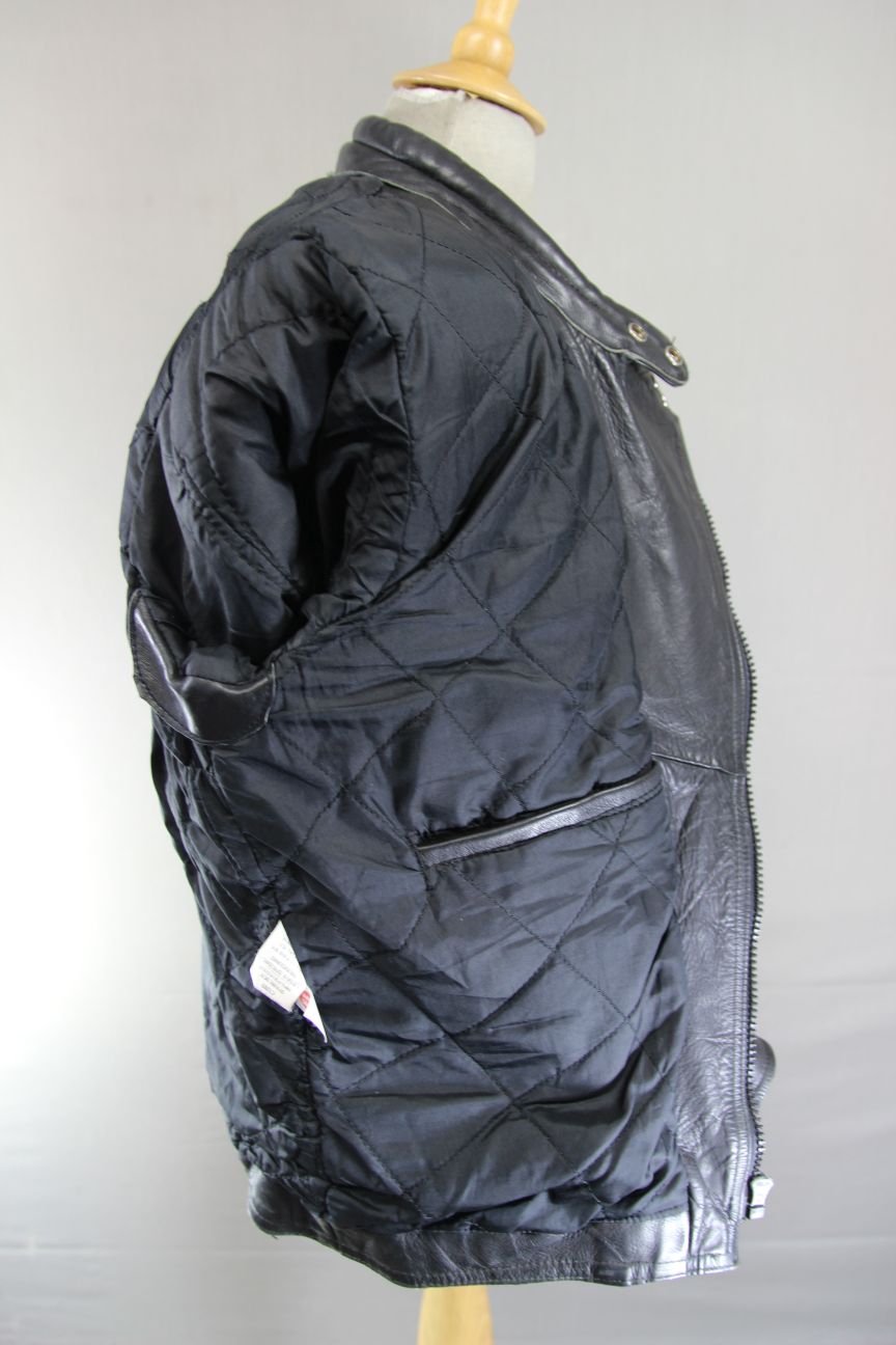 APACHE LEATHERS CLASSIC BLACK BIKER JACKET 38 INCH CHEST/MEDIUM