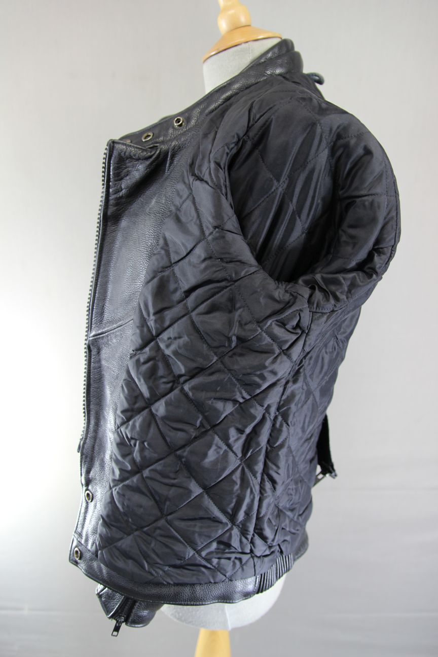 CLASSIC BRITISH MADE BLACK TT LEATHERS INTERNATIONAL BIKER JACKET: SIZE 8