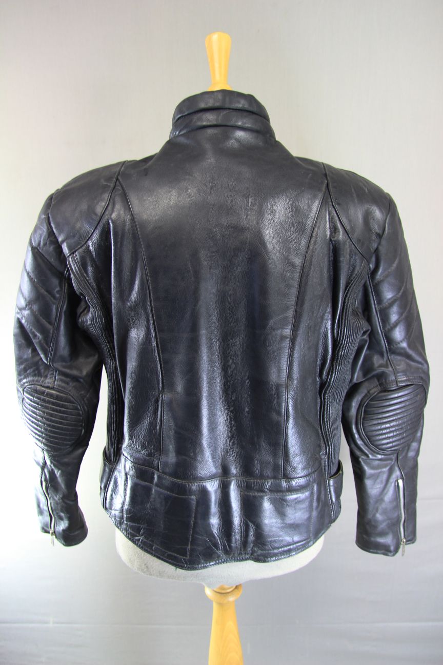 CLASSIC BLL BLACK COWHIDE LEATHER BIKER JACKET 40 INCH CHEST
