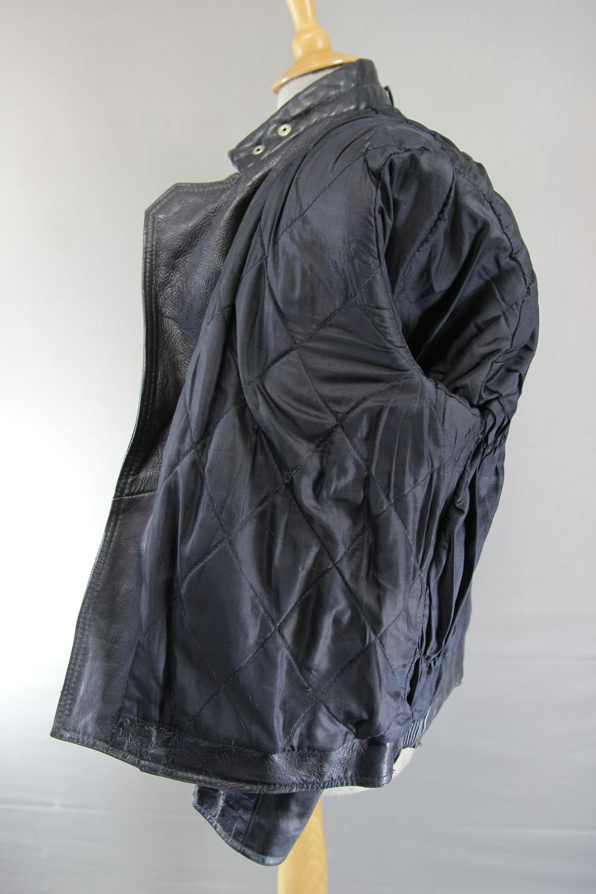 CLASSIC BLL BLACK COWHIDE LEATHER BIKER JACKET 40 INCH CHEST