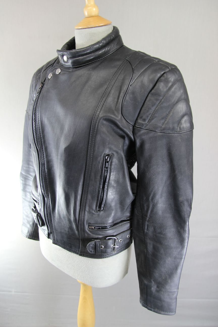 FIFTH AVENUE LEATHERWEAR CLASSIC BLACK BIKER JACKET 36-38 INCH CHEST