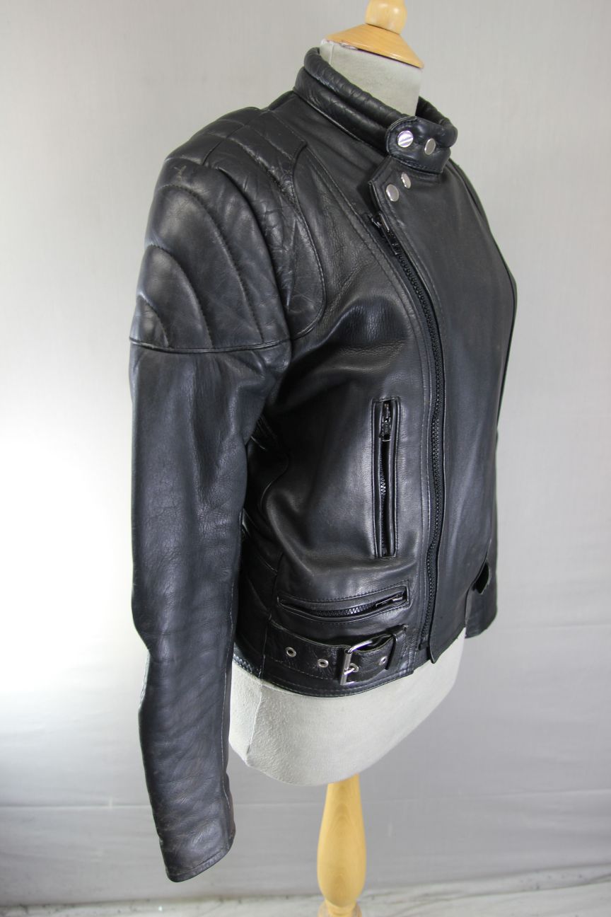 FIFTH AVENUE LEATHERWEAR CLASSIC BLACK BIKER JACKET 36-38 INCH CHEST