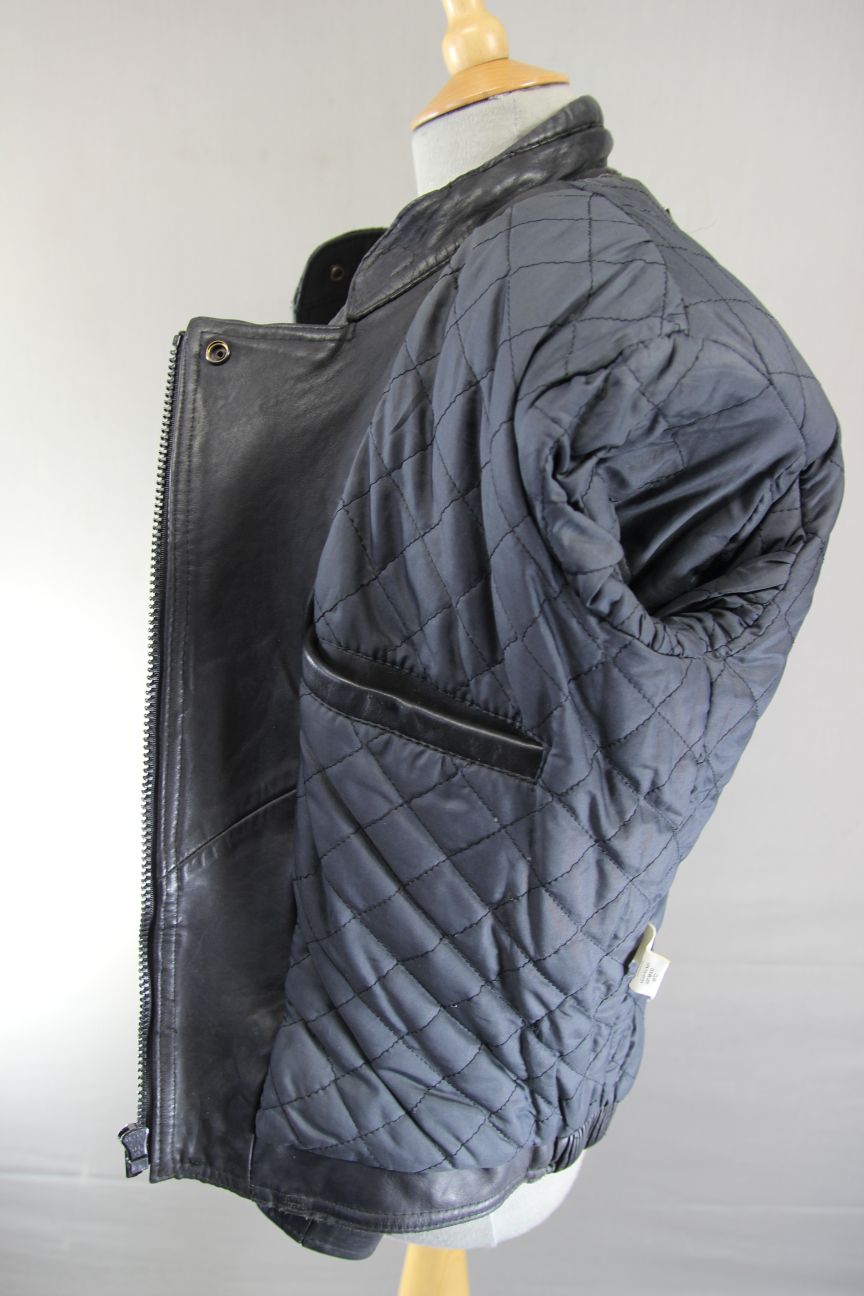 CLASSIC KETT BLACK LEATHER BIKER JACKET: SIZE 10