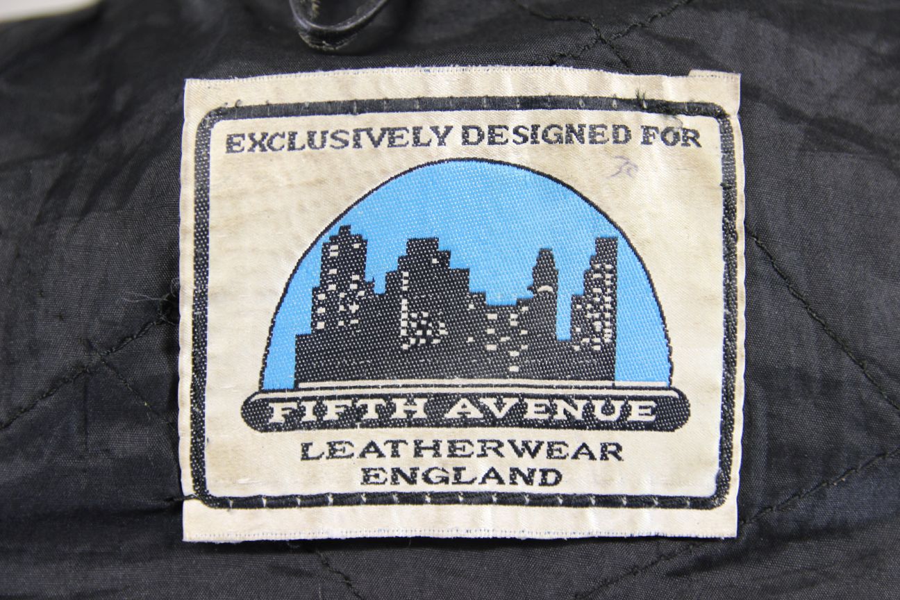 FIFTH AVENUE LEATHERWEAR CLASSIC BLACK BIKER JACKET 36-38 INCH CHEST