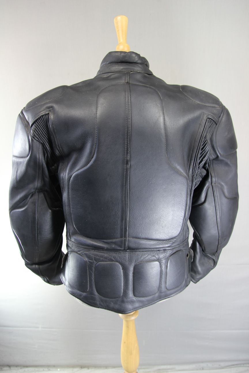 DYNAMIC LEATHERS CLASSIC BLACK COWHIDE BIKER JACKET 40-42 INCH