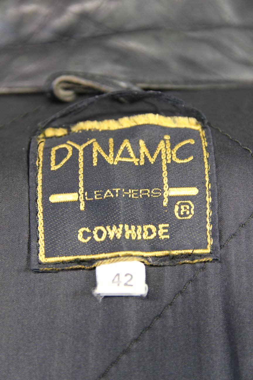 DYNAMIC LEATHERS CLASSIC BLACK COWHIDE BIKER JACKET 40-42 INCH