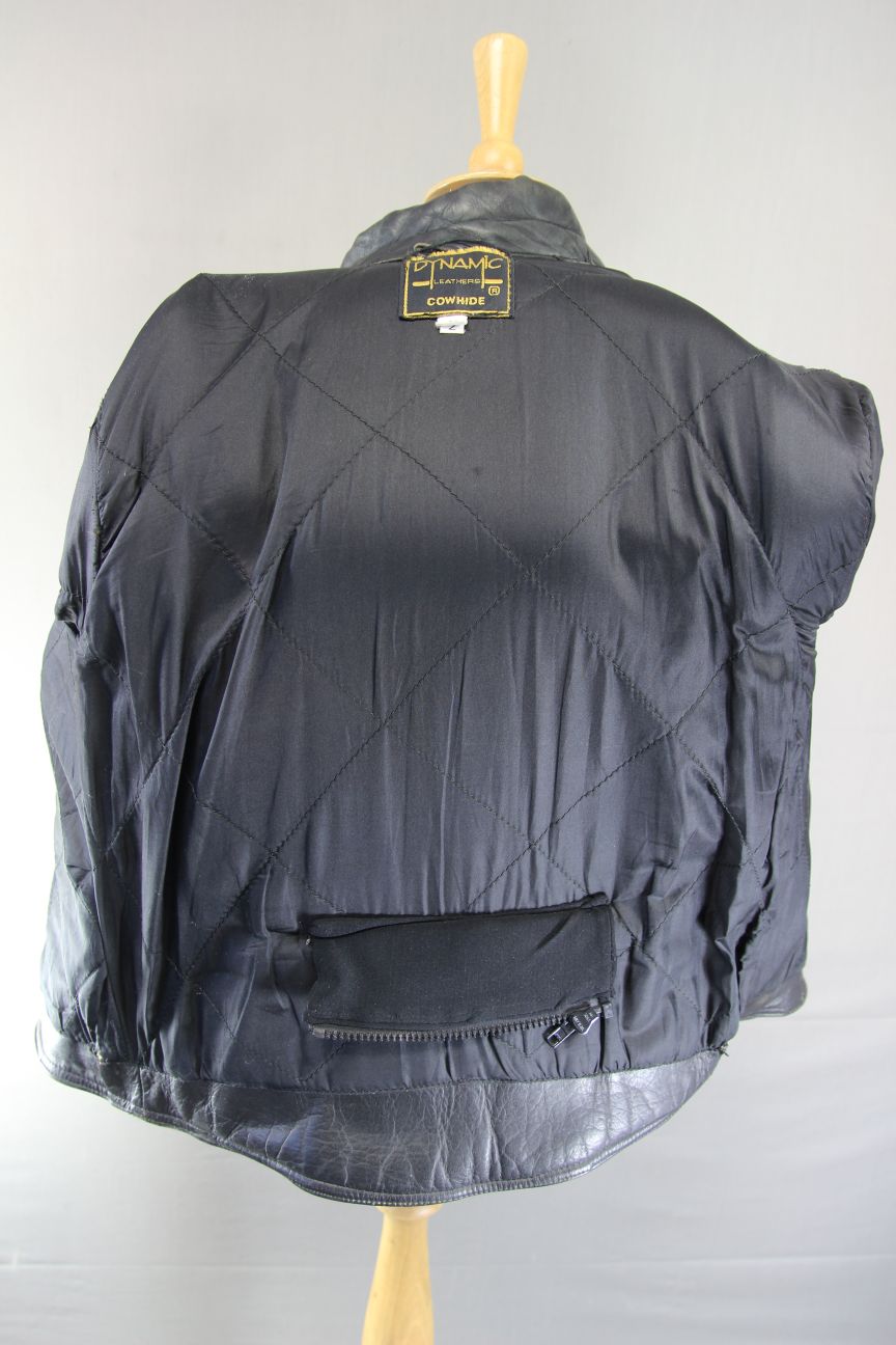 DYNAMIC LEATHERS CLASSIC BLACK COWHIDE BIKER JACKET 40-42 INCH