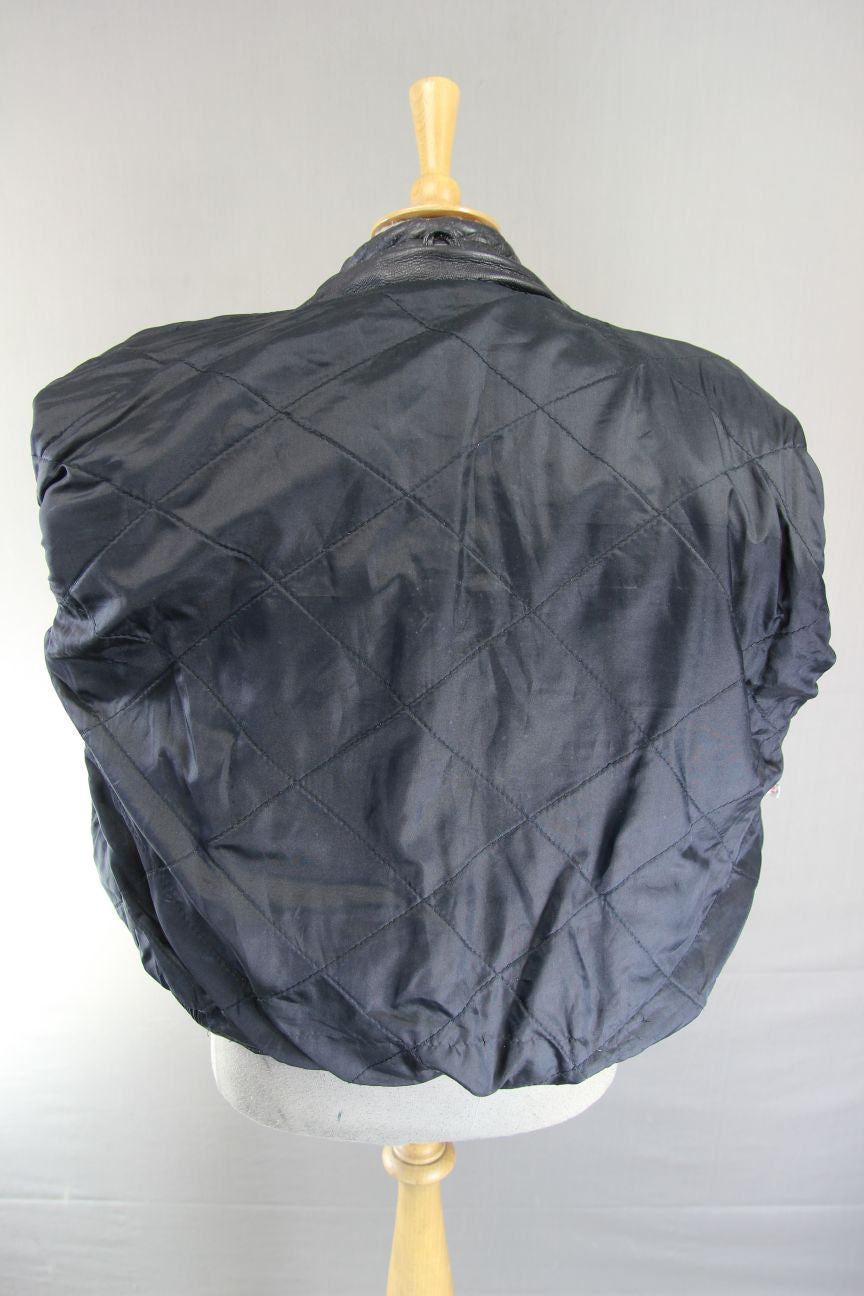 CLASSIC BLACK LEATHER BIKER JACKET 42-44 INCH CHEST