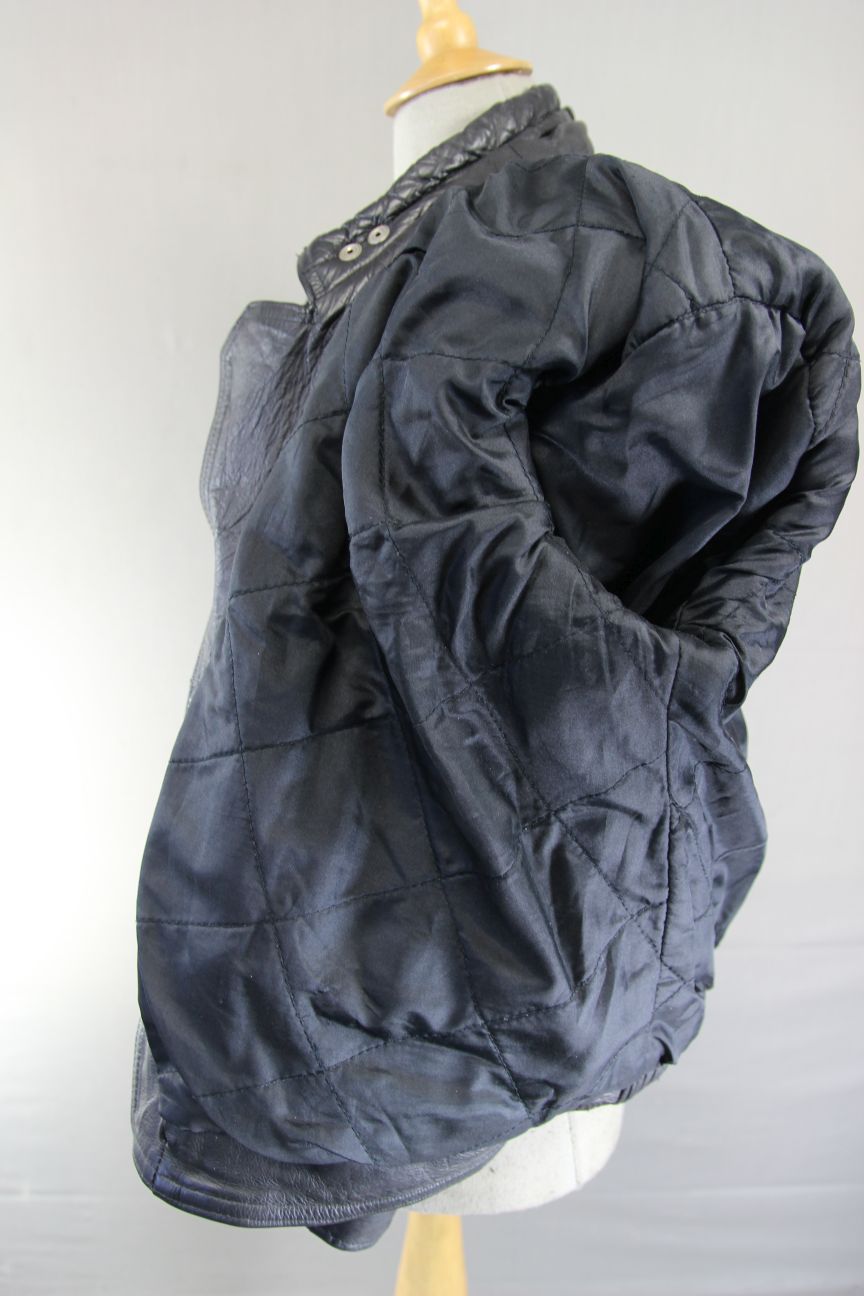 CLASSIC BLACK LEATHER BIKER JACKET 42-44 INCH CHEST