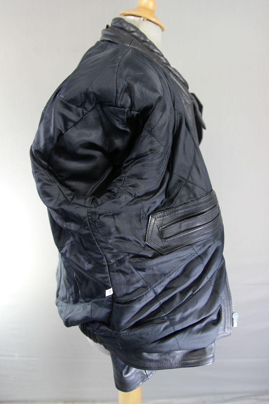 CLASSIC BLACK LEATHER BIKER JACKET 42-44 INCH CHEST