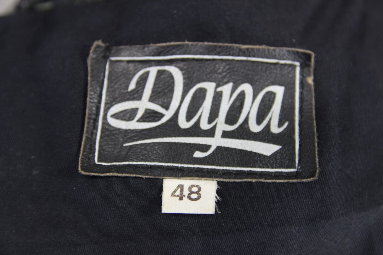 CLASSIC DAPA BLACK LEATHER BIKER JACKET 46-48 INCH