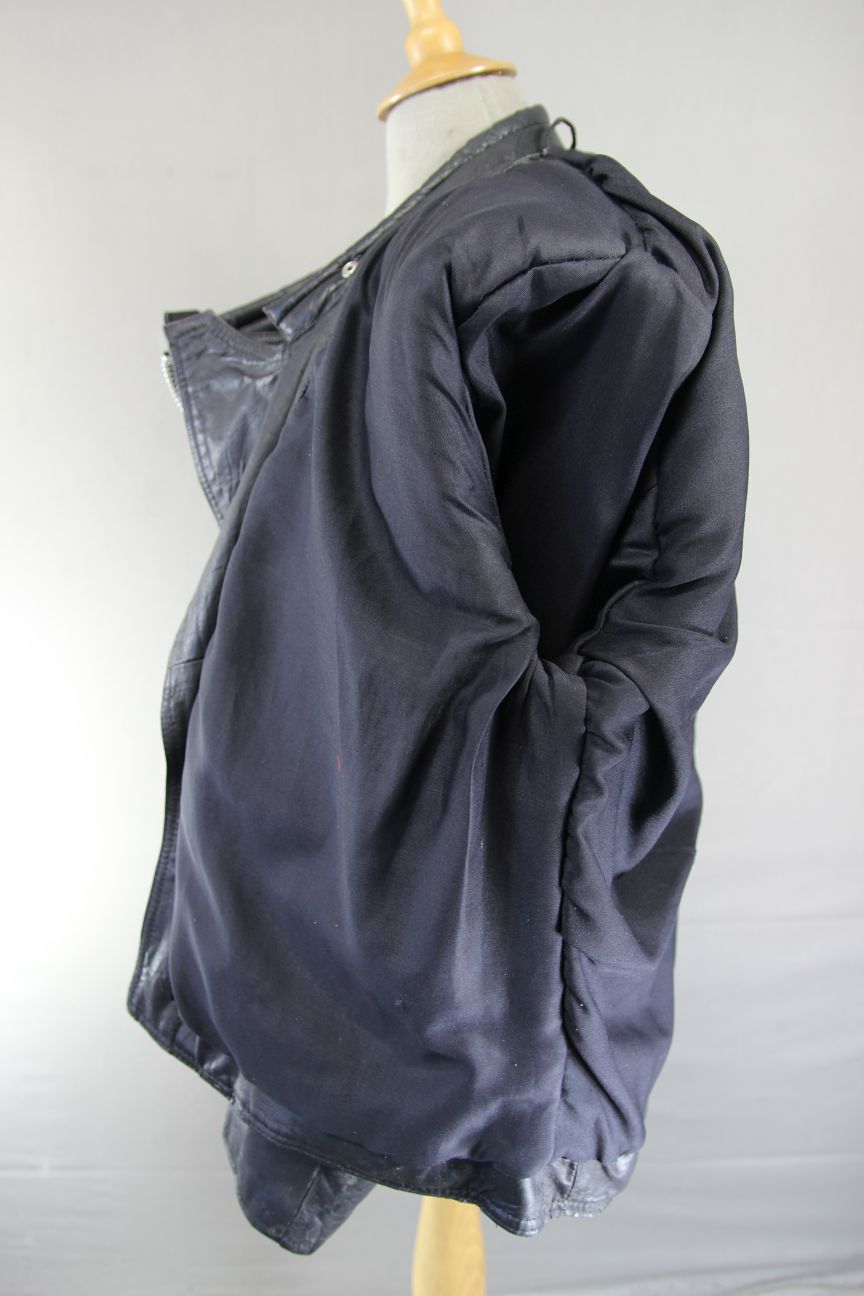 CLASSIC DAPA BLACK LEATHER BIKER JACKET 46-48 INCH