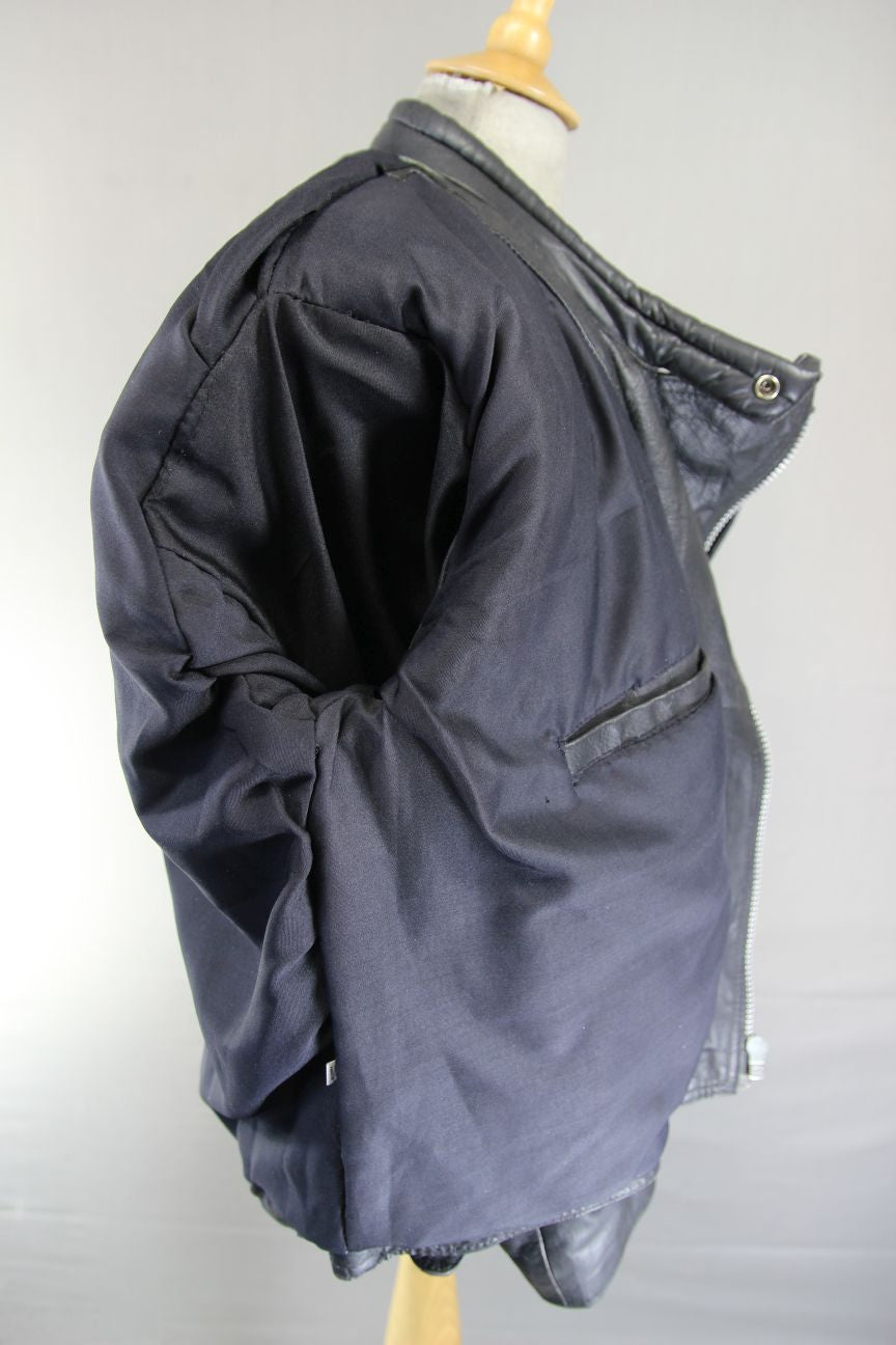 CLASSIC DAPA BLACK LEATHER BIKER JACKET 46-48 INCH