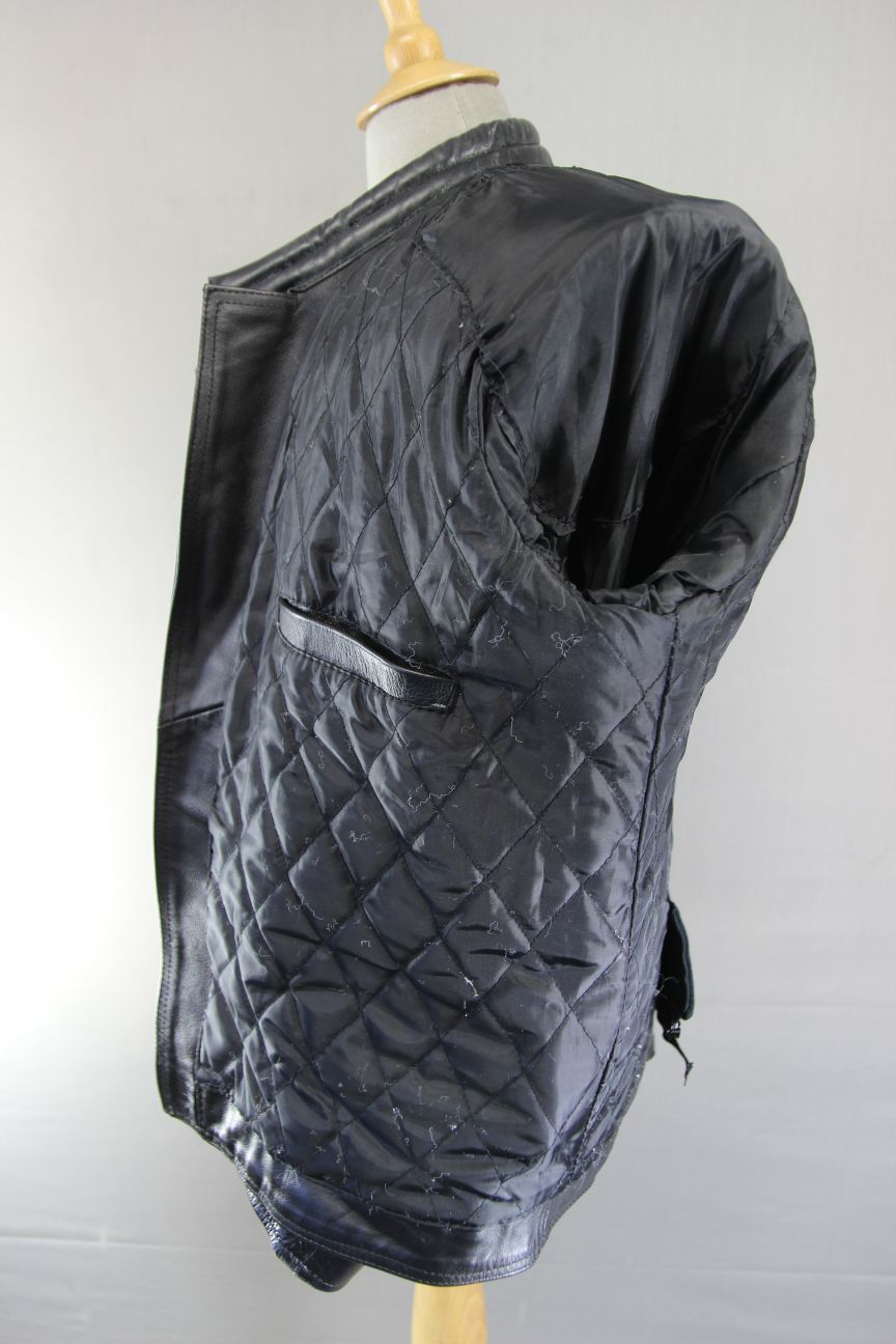 CLASSIC 'CHARLIE' BLACK LEATHER BIKER JACKET 40 INCH/MEDIUM
