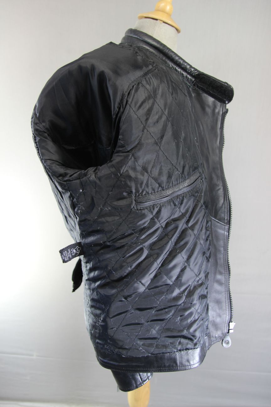 CLASSIC 'CHARLIE' BLACK LEATHER BIKER JACKET 40 INCH/MEDIUM