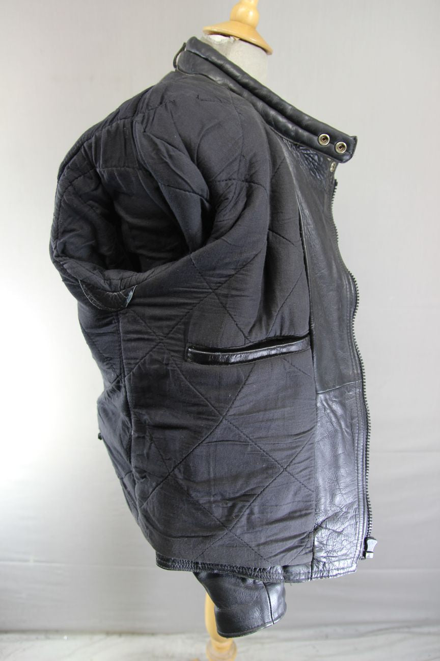 DYNAMIC LEATHERS CLASSIC BLACK COWHIDE BIKER JACKET 42-44 INCH