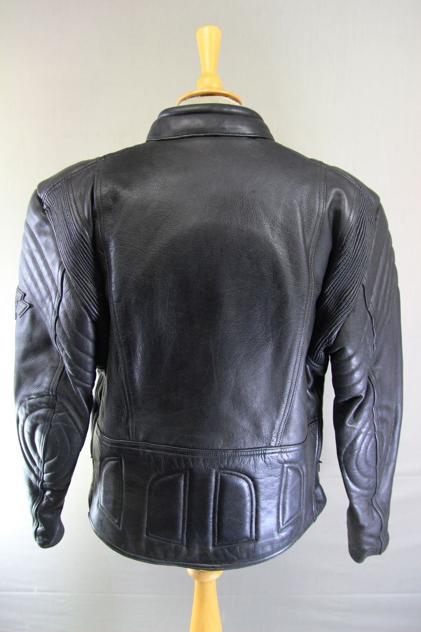 AKITO MERCURY PLUS CLASSIC BLACK LEATHER BIKER JACKET WITH BACK PROTECTOR 40-42"