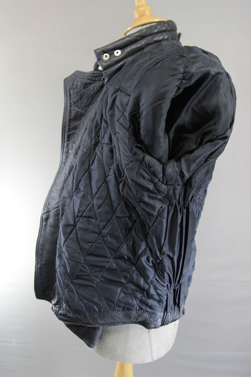 CLASSIC BLL BLACK COWHIDE LEATHER BIKER JACKET 36-38 INCH