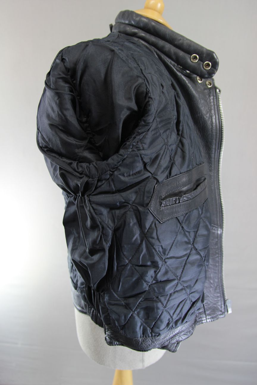 CLASSIC BLL BLACK COWHIDE LEATHER BIKER JACKET 36-38 INCH