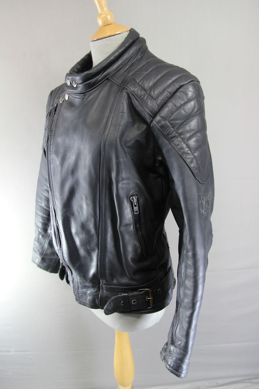 CLASSIC JTS BLACK LEATHER THINSULATE 3M THERMAL LINED BIKER JACKET 40-42 INCH