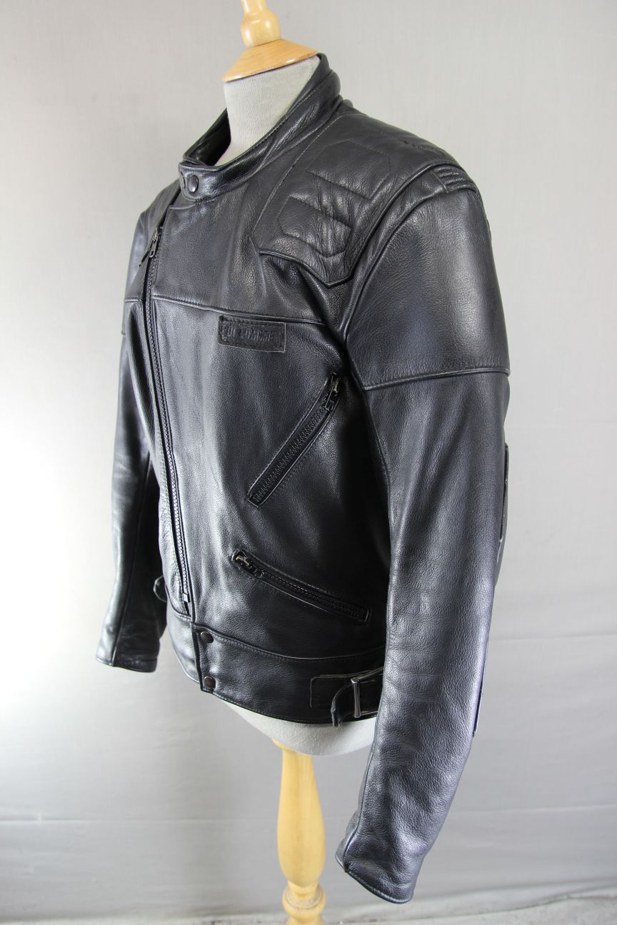 CLASSIC BRITISH MADE SPORTEX DOLOMITE BLACK LEATHER BIKER JACKET 38-40 INCH