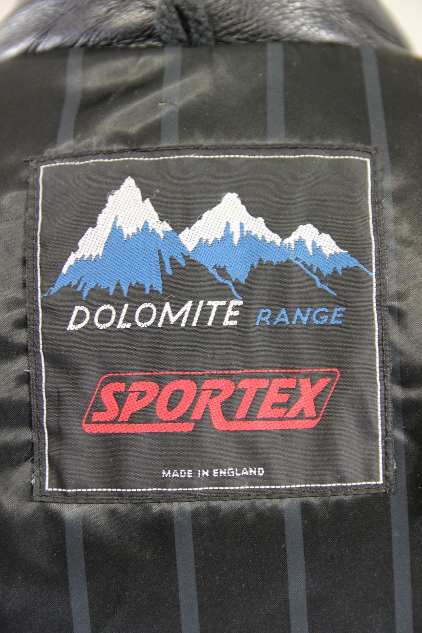 CLASSIC BRITISH MADE SPORTEX DOLOMITE BLACK LEATHER BIKER JACKET 38-40 INCH