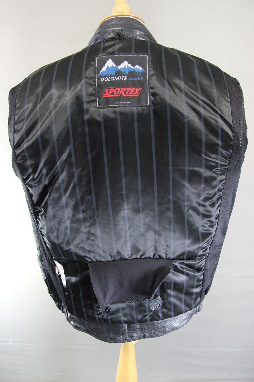 CLASSIC BRITISH MADE SPORTEX DOLOMITE BLACK LEATHER BIKER JACKET 38-40 INCH