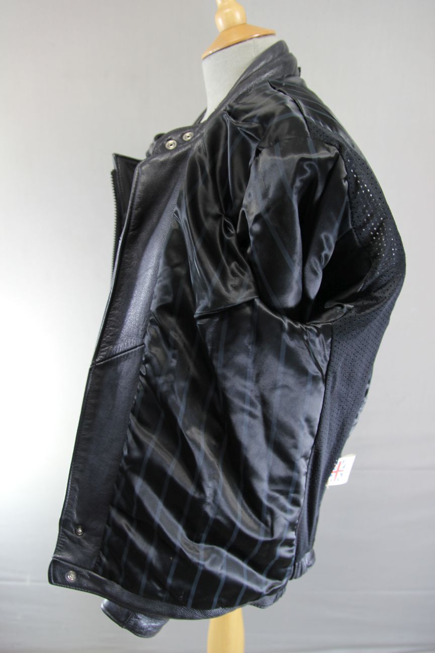 CLASSIC BRITISH MADE SPORTEX DOLOMITE BLACK LEATHER BIKER JACKET 38-40 INCH
