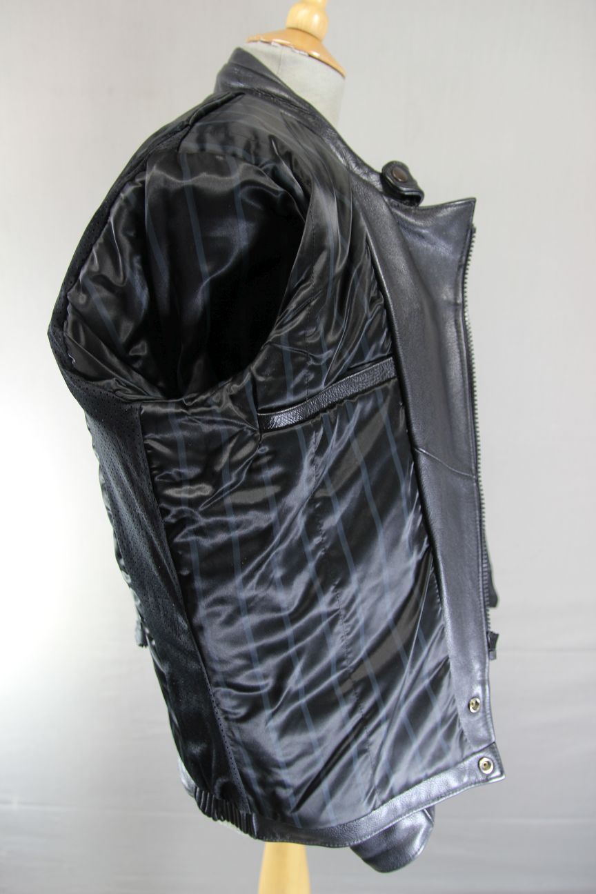 CLASSIC BRITISH MADE SPORTEX DOLOMITE BLACK LEATHER BIKER JACKET 38-40 INCH