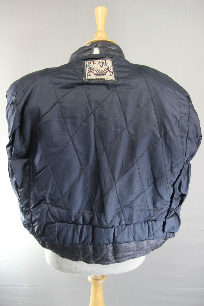 CLASSIC BLL BLACK COWHIDE LEATHER BIKER JACKET 42 INCH