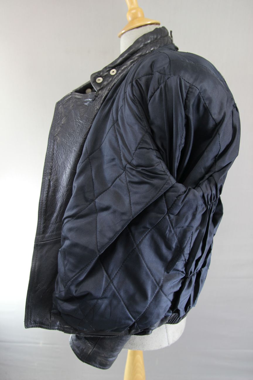 CLASSIC BLL BLACK COWHIDE LEATHER BIKER JACKET 42 INCH