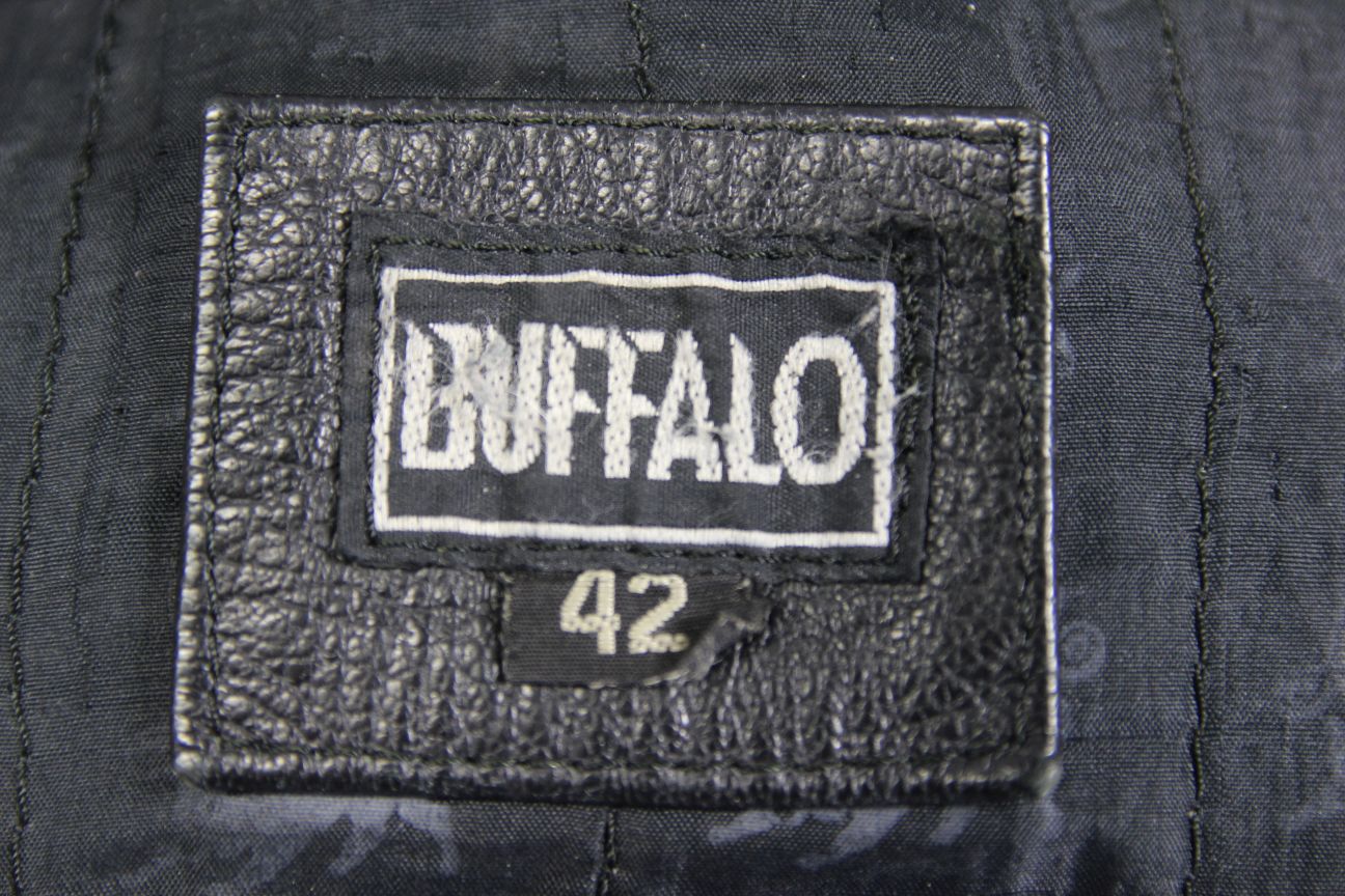 CLASSIC BUFFALO BLACK LEATHER BIKER JACKET 40-42 INCH