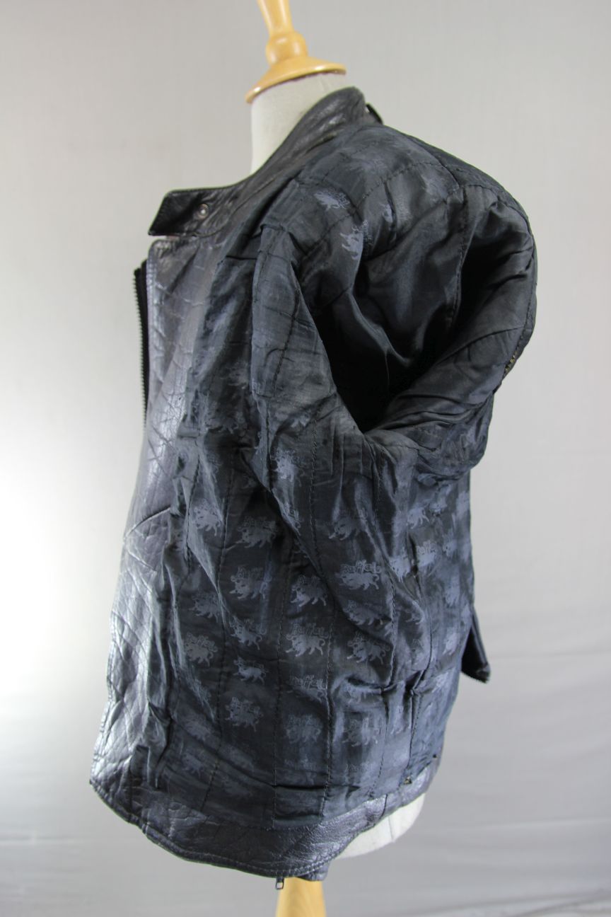 CLASSIC BUFFALO BLACK LEATHER BIKER JACKET 40-42 INCH