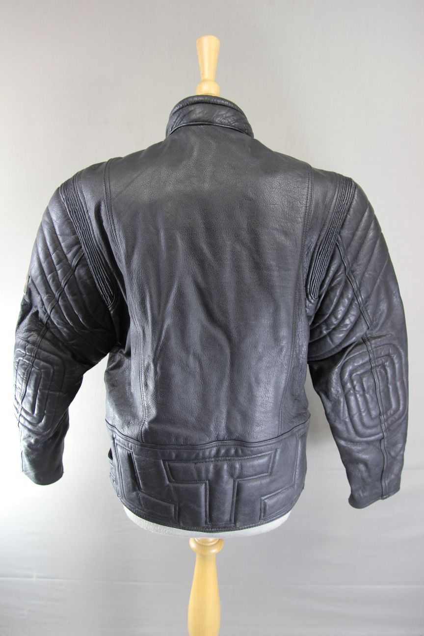 CLASSIC AKITO T-FORCE BLACK LEATHER BIKER JACKET 38-40 INCH CHEST