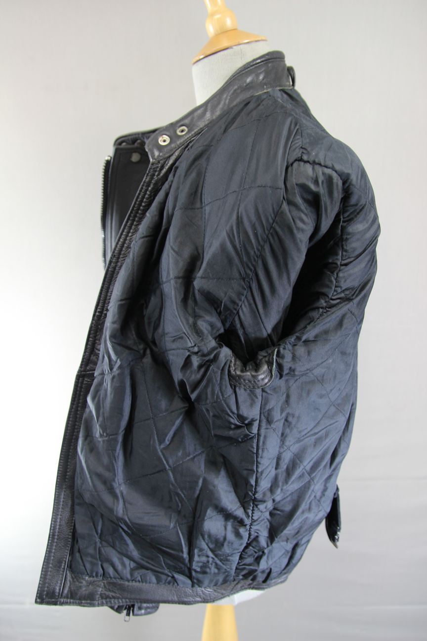 CLASSIC AKITO T-FORCE BLACK LEATHER BIKER JACKET 38-40 INCH CHEST
