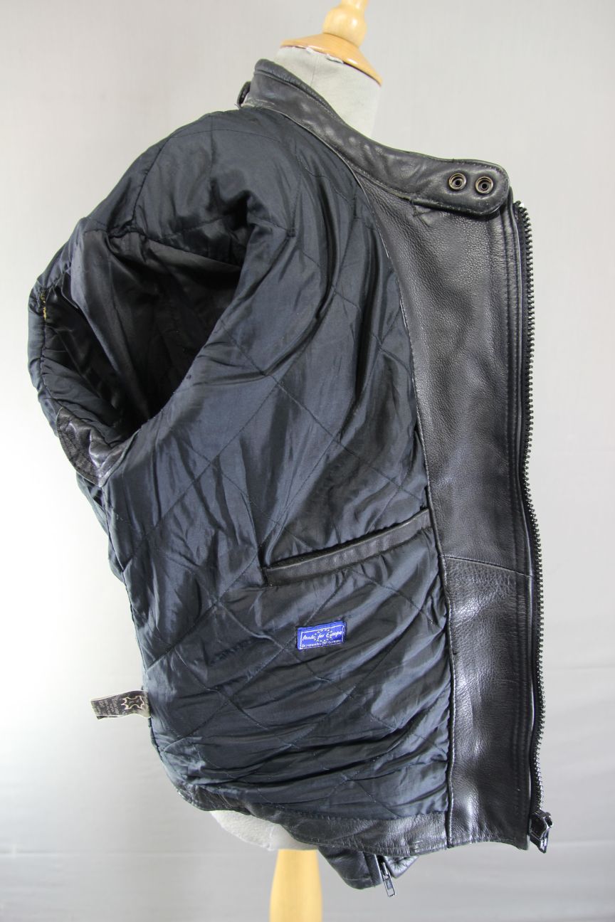 CLASSIC AKITO T-FORCE BLACK LEATHER BIKER JACKET 38-40 INCH CHEST