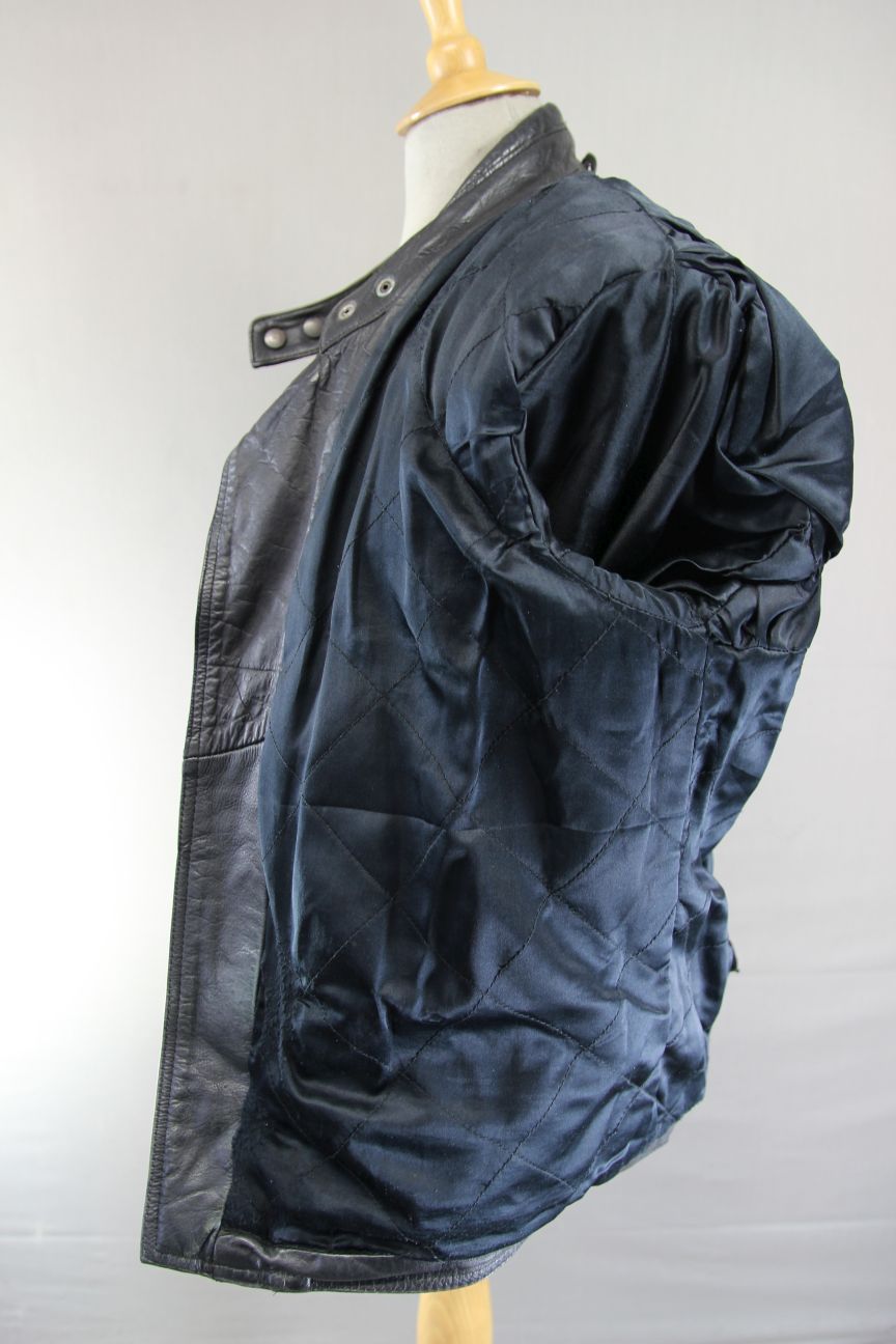 CLASSIC JT'S BLACK LEATHER BIKER JACKET 42-44 INCH