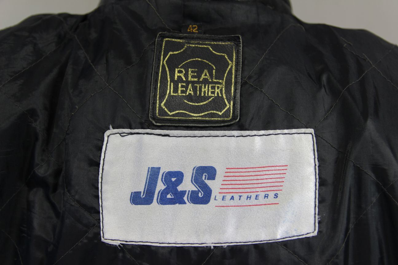 CLASSIC J&S BLACK LEATHER BIKER JACKET 38-40 INCH