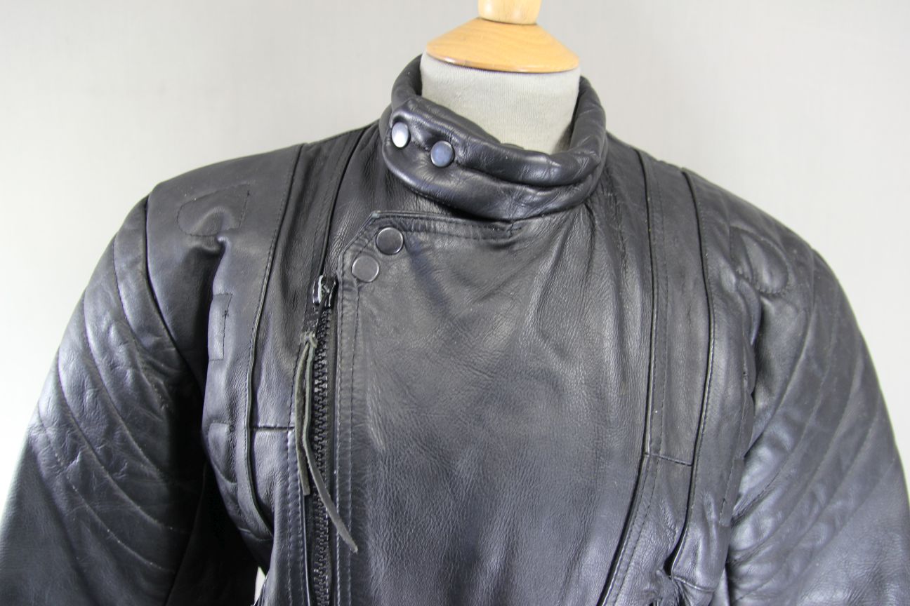 BLL SHEEP LAND CLASSIC BLACK LEATHER BIKER JACKET 38 INCH