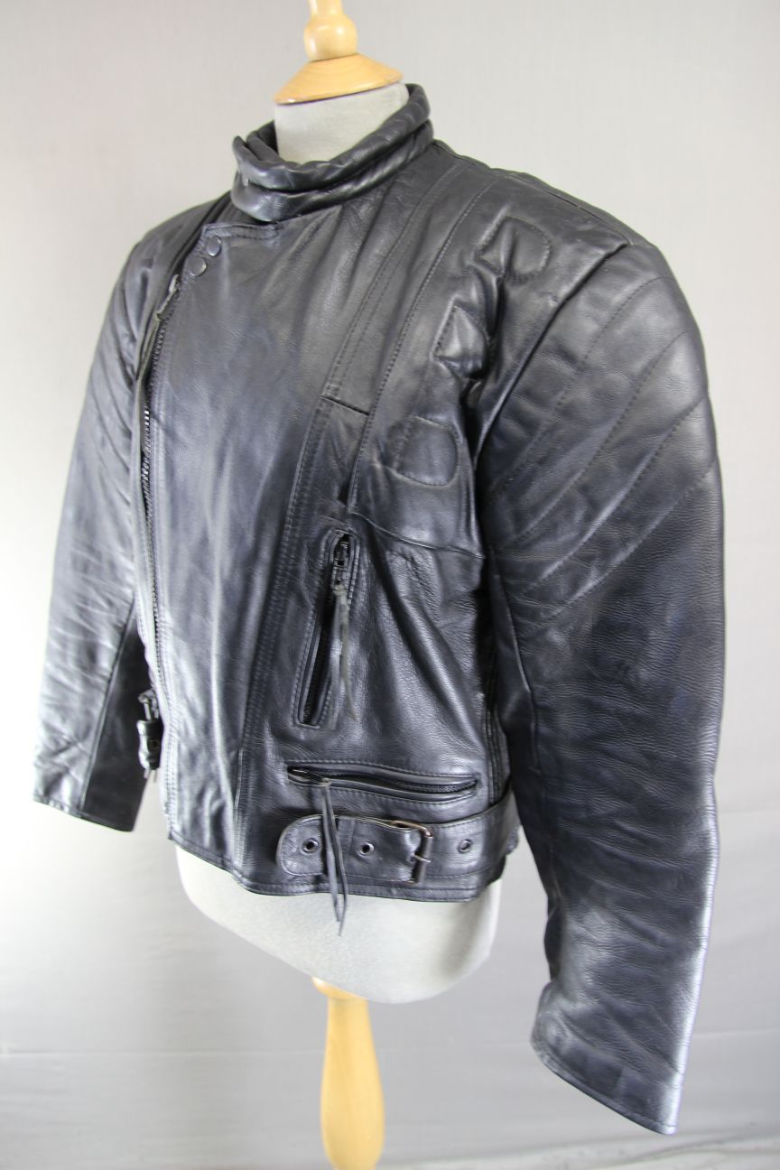 BLL SHEEP LAND CLASSIC BLACK LEATHER BIKER JACKET 38 INCH