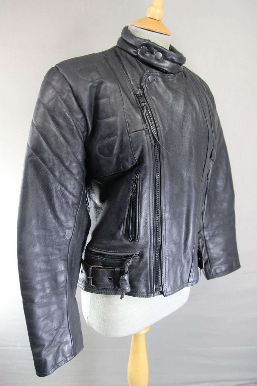 BLL SHEEP LAND CLASSIC BLACK LEATHER BIKER JACKET 38 INCH