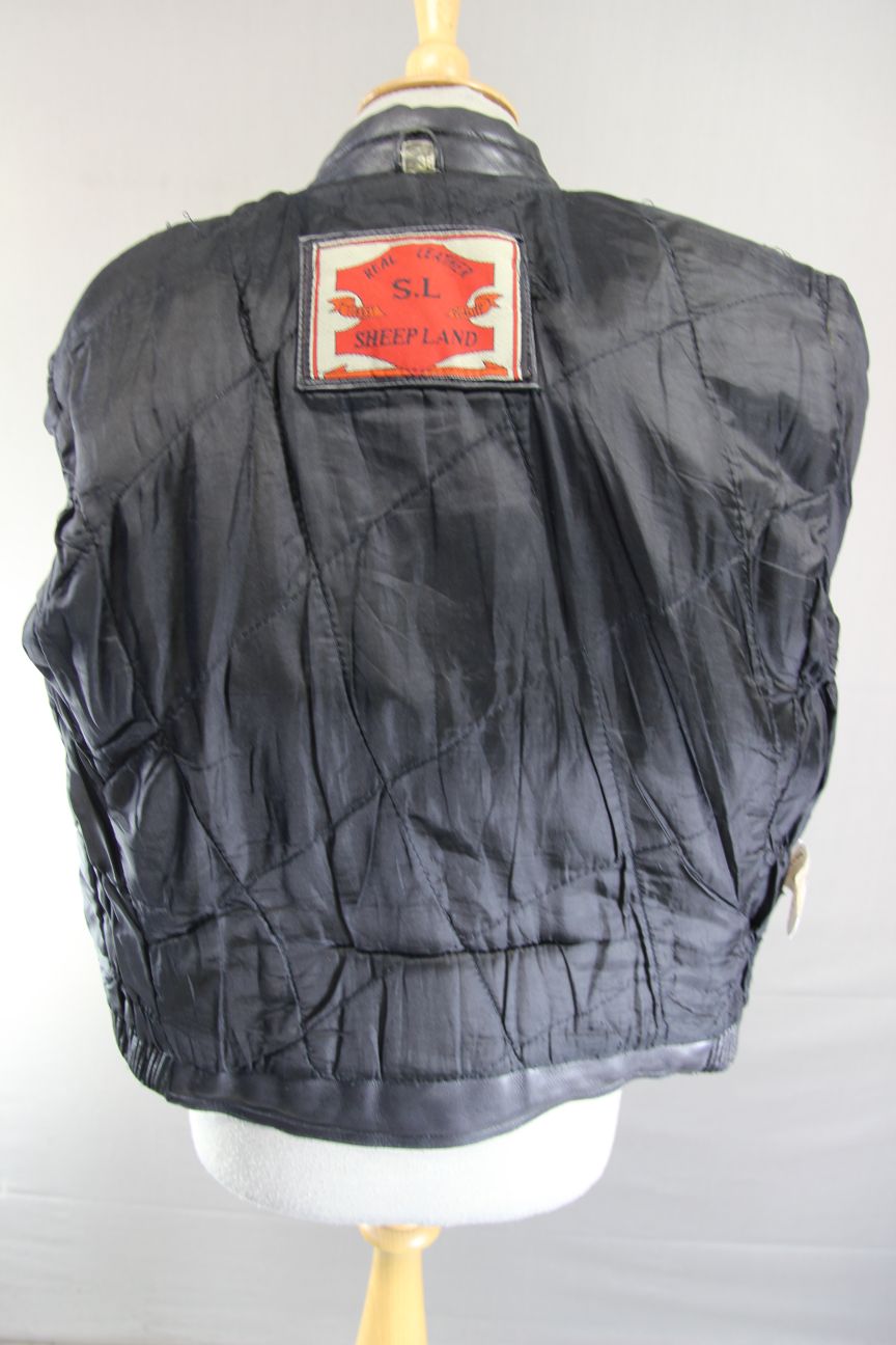 BLL SHEEP LAND CLASSIC BLACK LEATHER BIKER JACKET 38 INCH