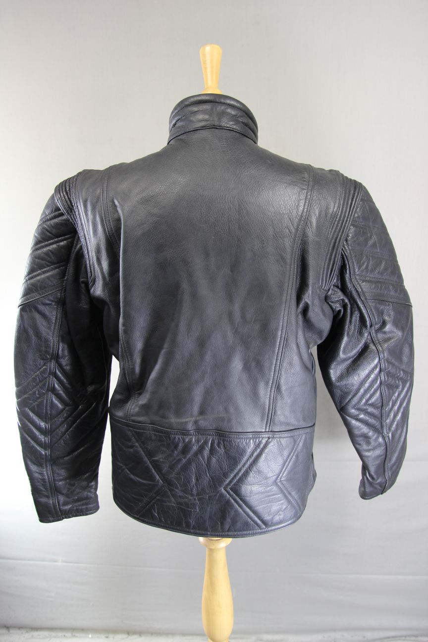CLASSIC BLACK LEATHER BIKER JACKET 42-44 INCH