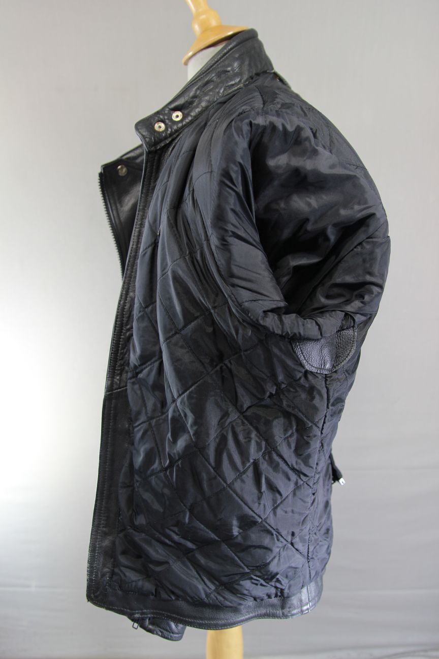 CLASSIC BLACK LEATHER BIKER JACKET 42-44 INCH