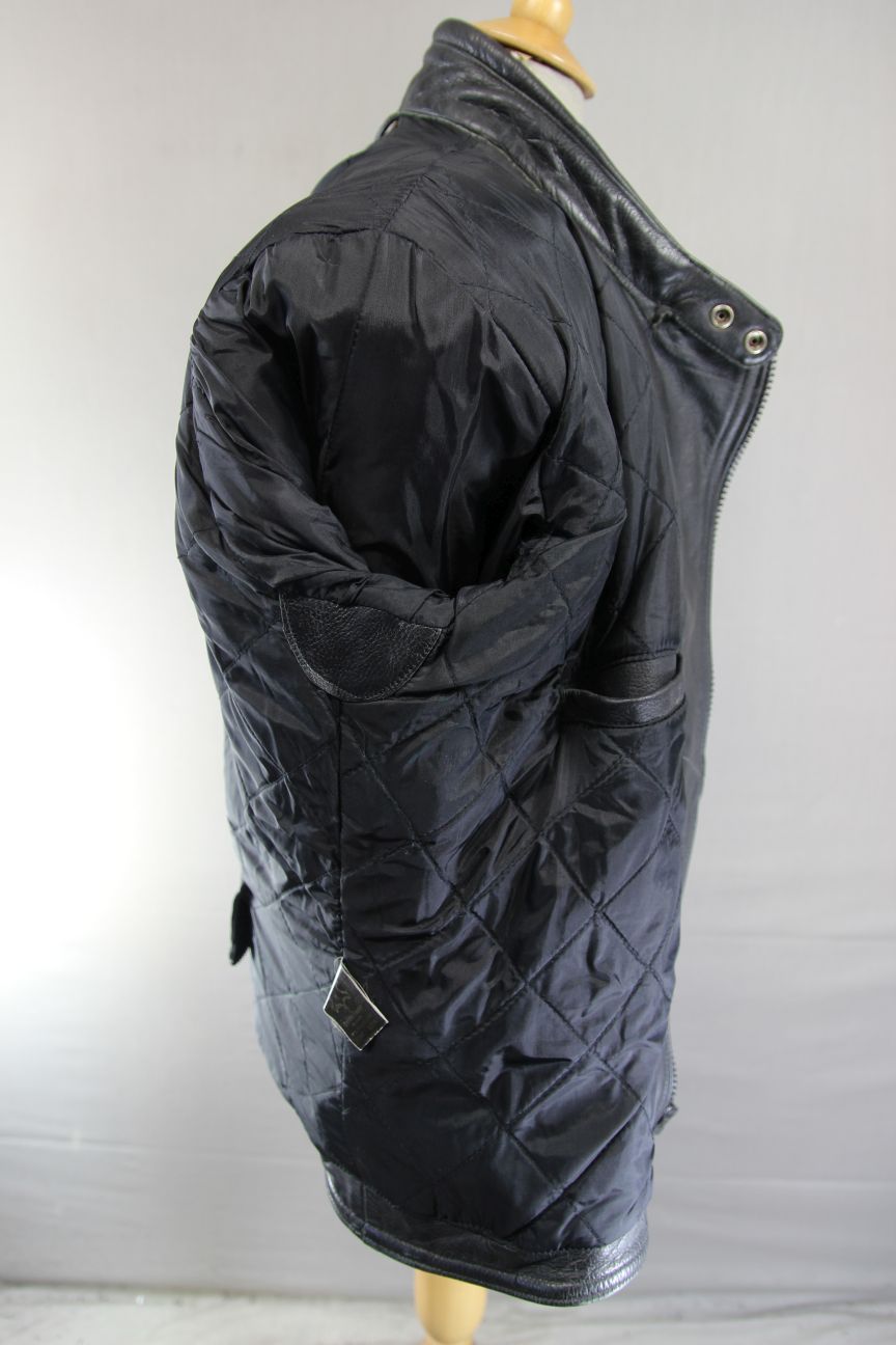 CLASSIC BLACK LEATHER BIKER JACKET 42-44 INCH